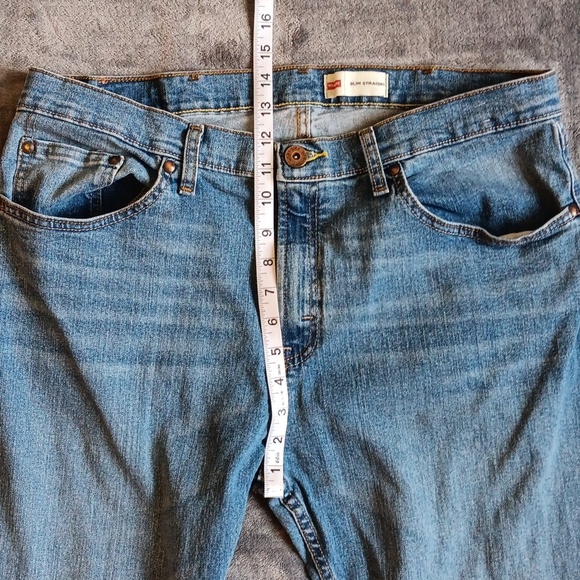 Wrangler Blue Jeans, Slim Straight Men's 36 X 32 Denim - Picture 4 of 9